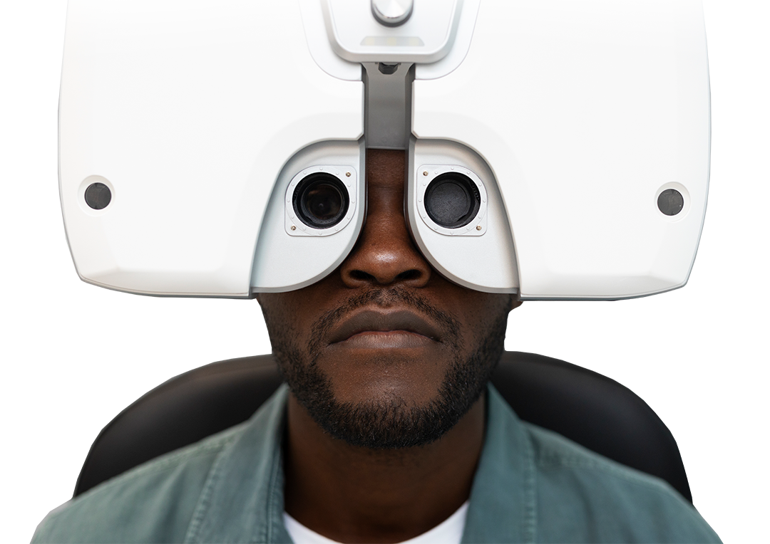 Person getting his eyes checked